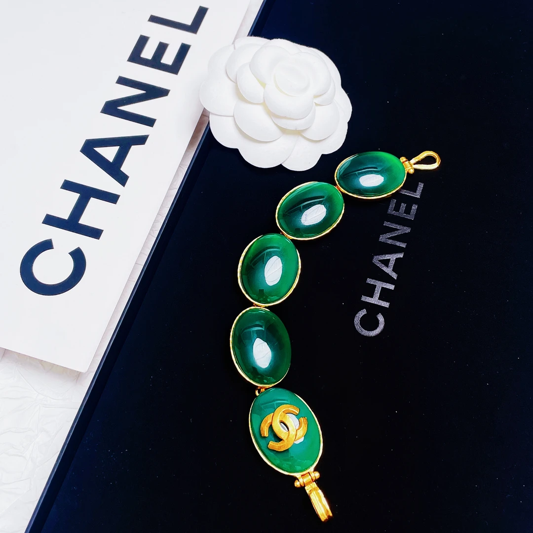 95新 Chanel/香奈儿 柚礼中古/香奈儿绿色手链CG412164