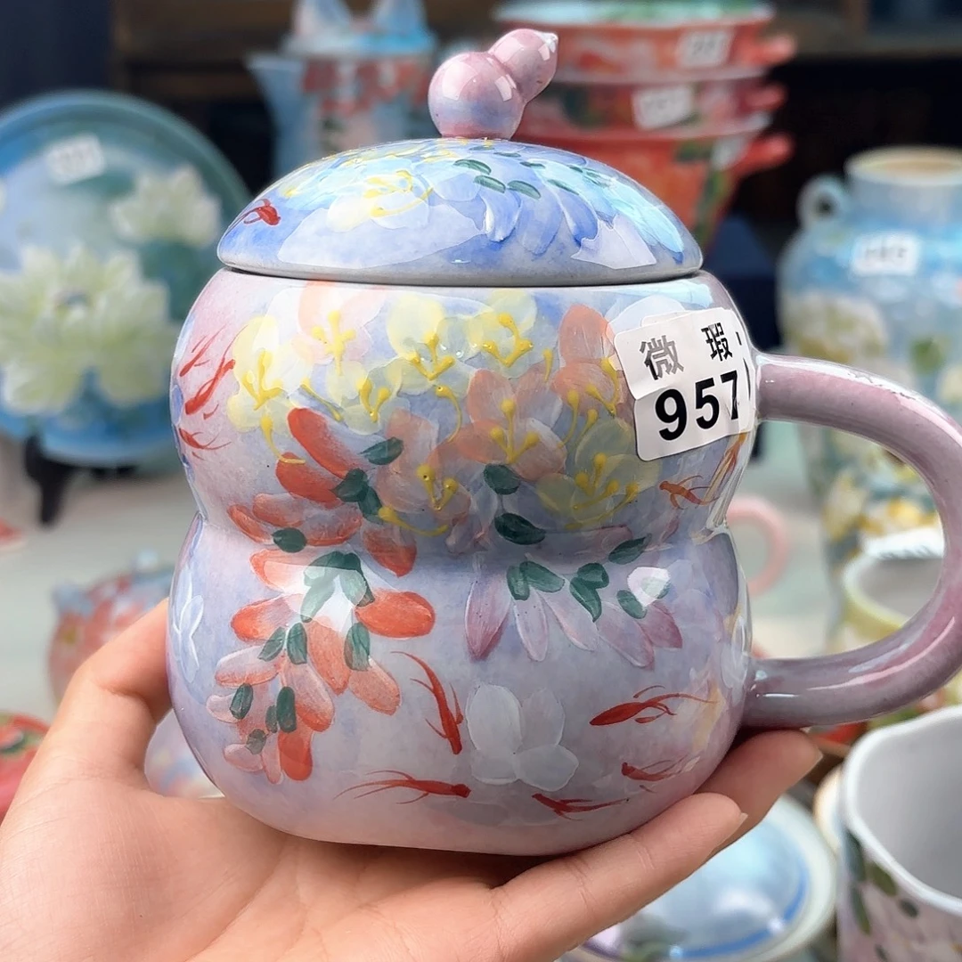 景德镇手绘高温釉下彩陶瓷茶具