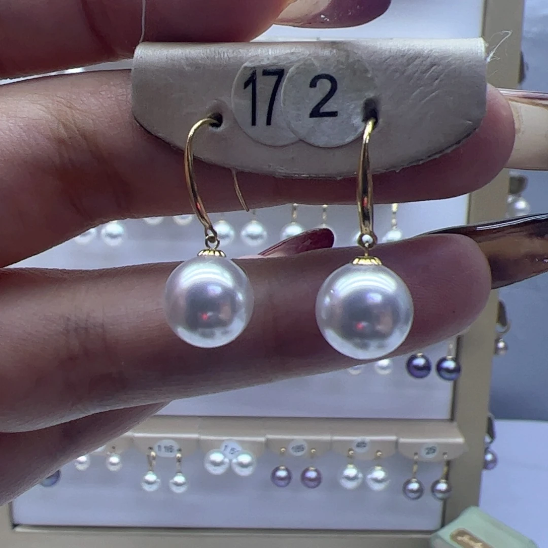 淡水珍珠耳饰18K金镶嵌