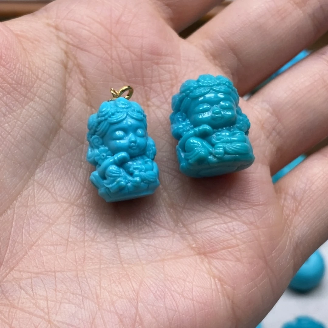 绿松石颈饰18K金镶嵌天****爹