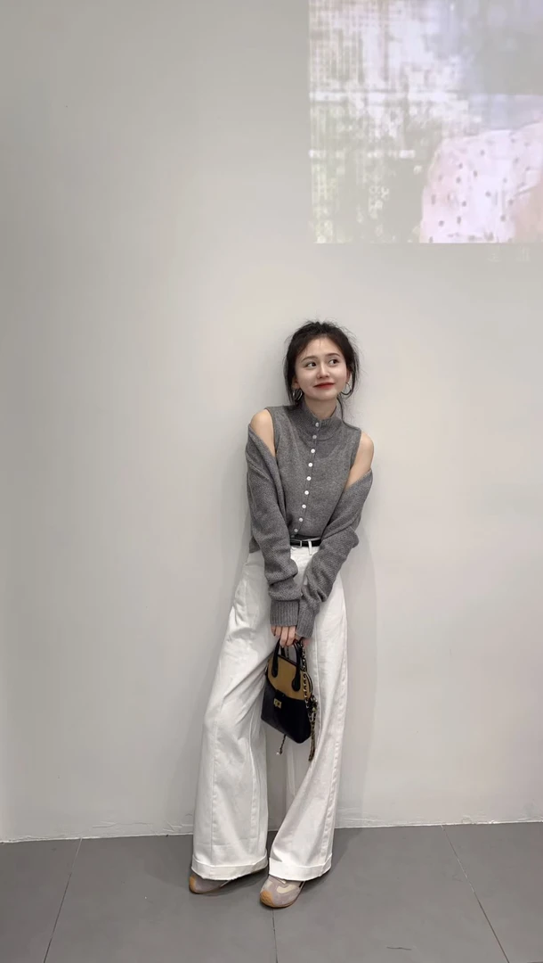 入秋一整套轻奢女装韩系高级气质慵懒风内搭休闲开衫上衣百搭裤子