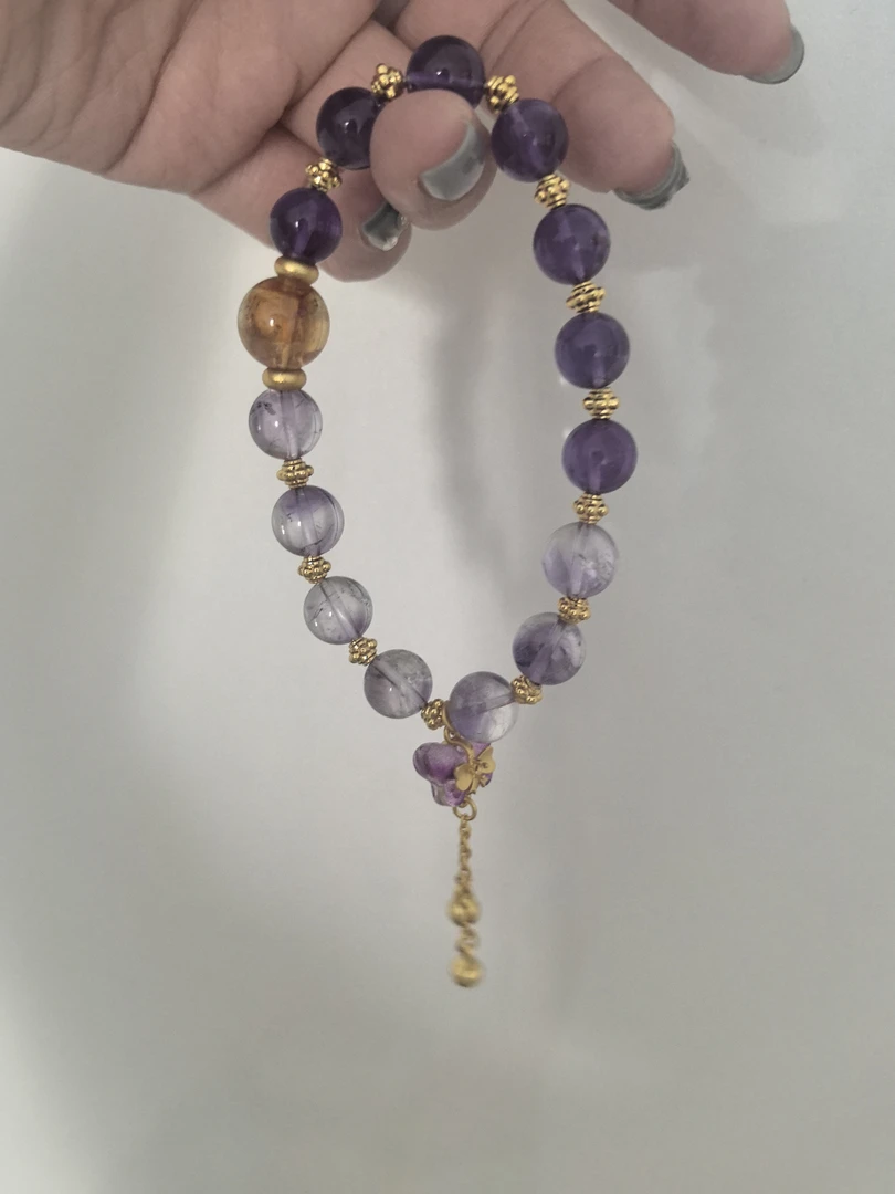 合成金属仿水晶手链 DIY手工编织轻奢精美独款手作金手链手链手串