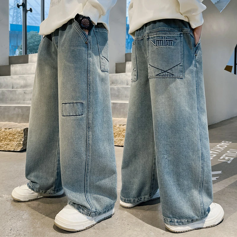 男童秋季牛仔裤2025新款中大童宽松休闲长裤儿童春秋帅气裤子潮牌