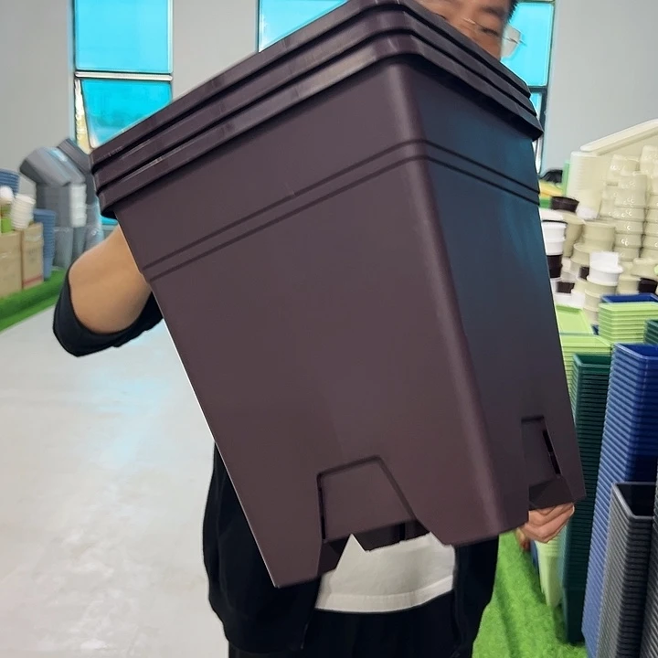 清仓方盆口26高28紫砂色3只无托