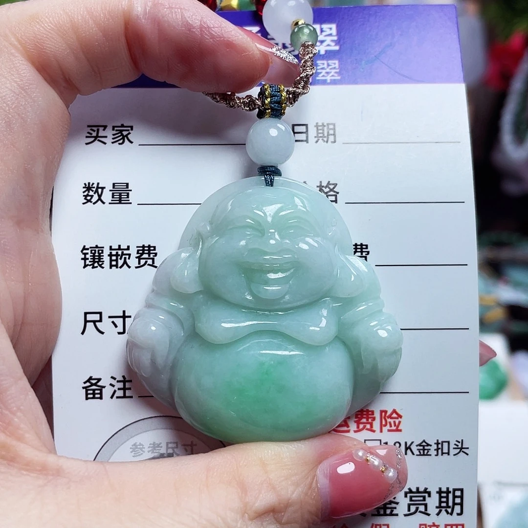 翡翠未镶嵌颈饰佛公27