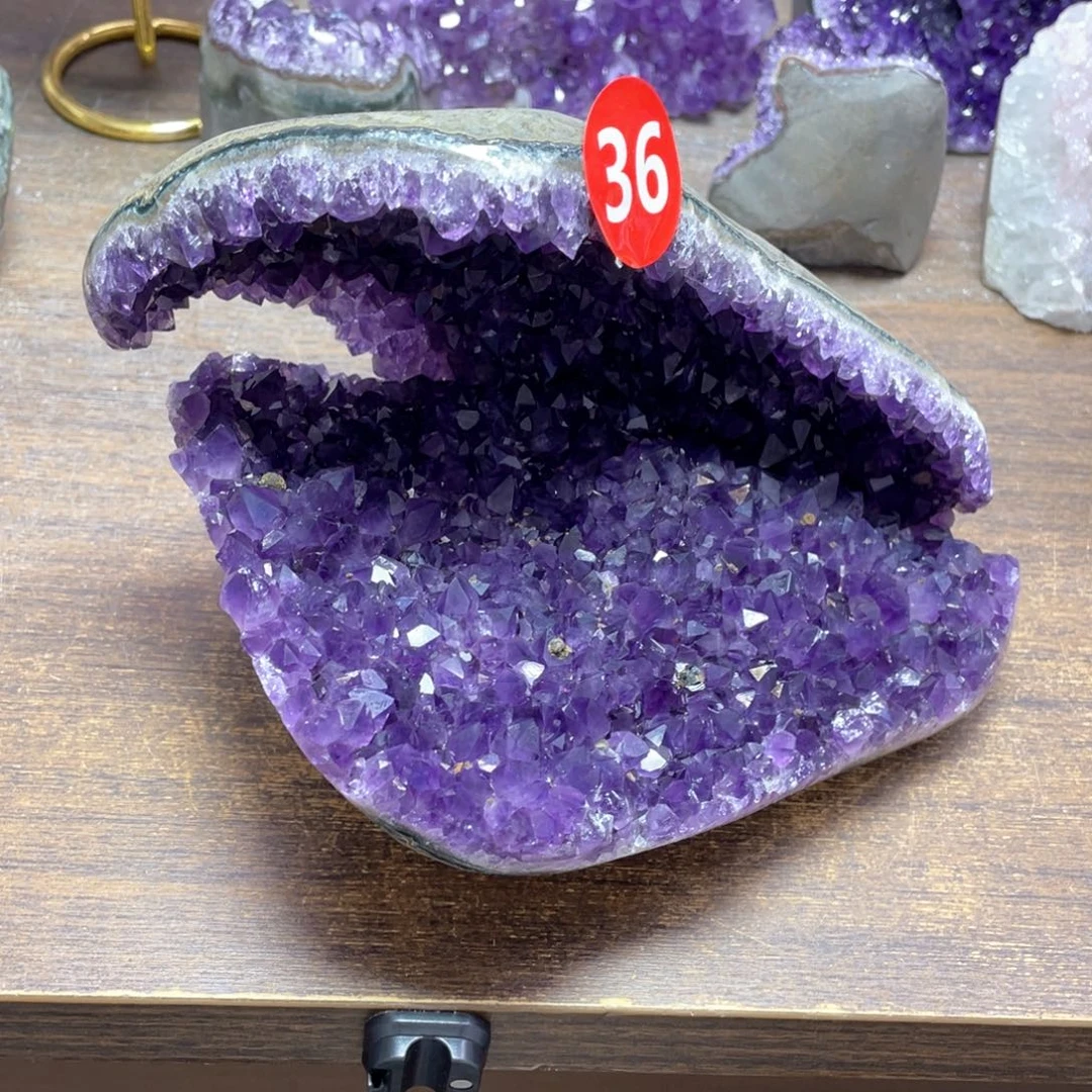 珠宝半成品紫晶未镶嵌捡漏