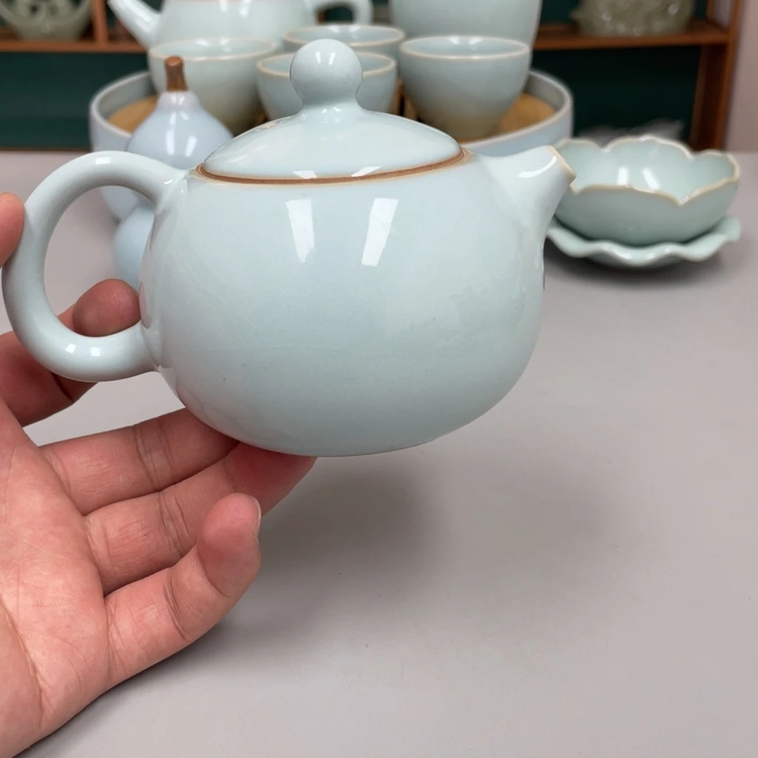 瓷天青色瑕张君老师西施壶