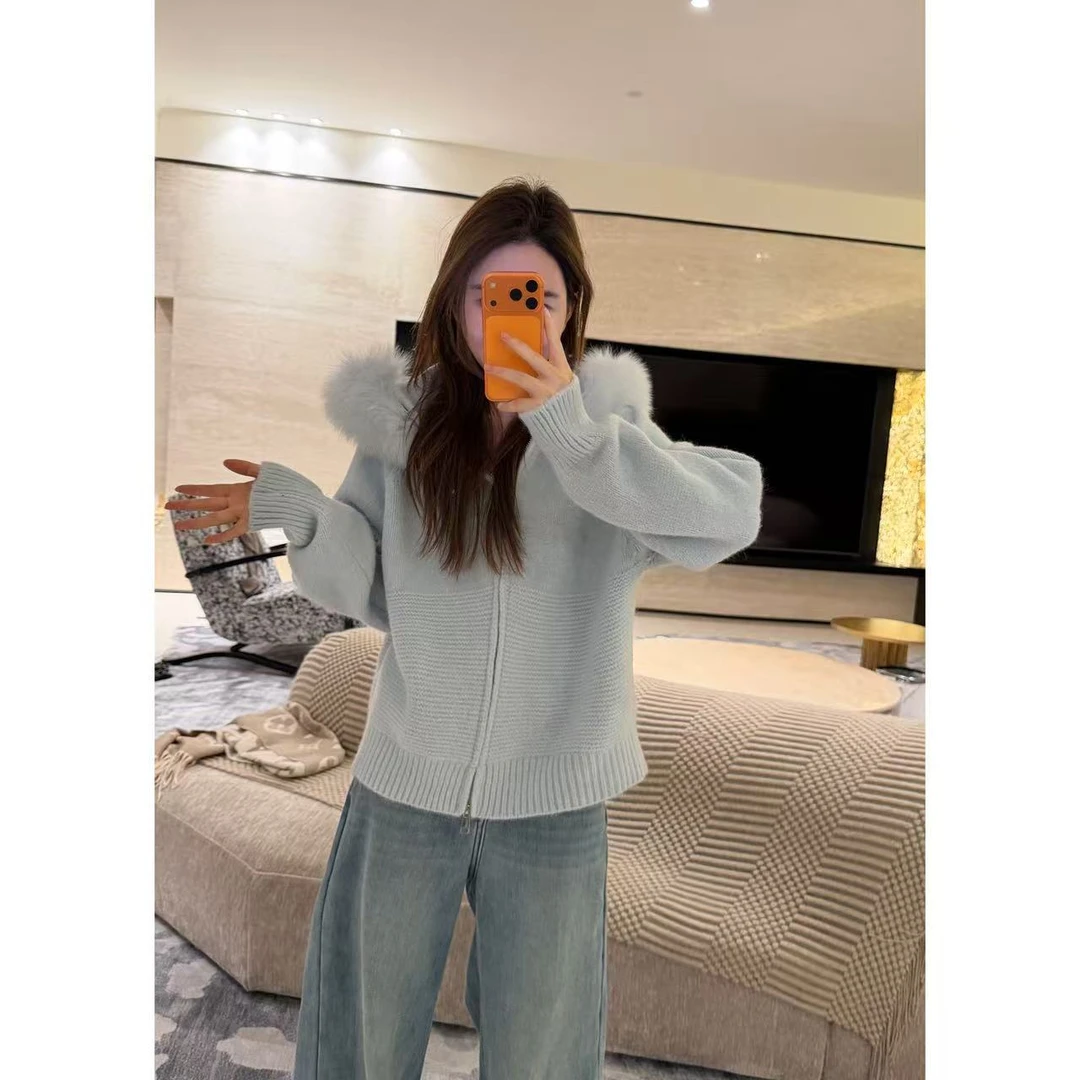 【毛领连帽外套加厚秋冬】小允姐姐2025新款气质时尚外套（真毛）