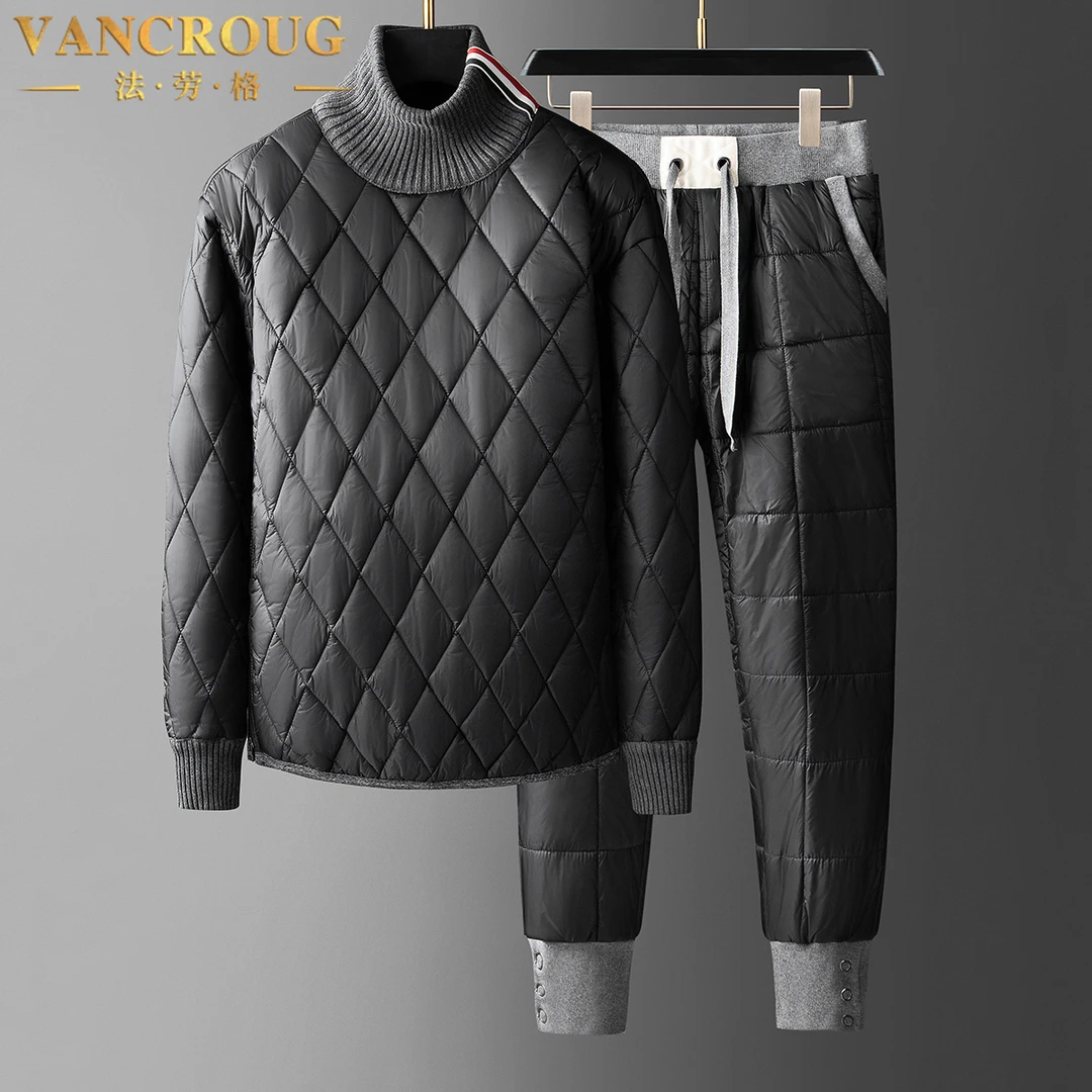 VANCROUG/法劳格休闲运动套装男士冬季御寒保暖加厚时尚潮流套装