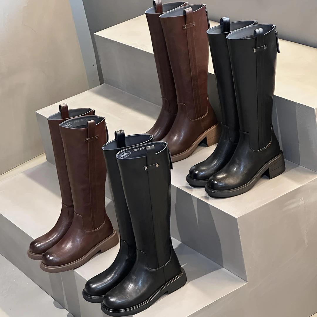 xizi/昔子976-5/999新款不过膝长靴骑士靴瘦瘦靴烟管靴秋冬后拉链