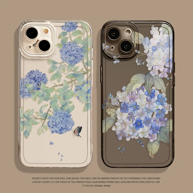 国风绣球花手机壳适用苹果16新中式iphone15promax小清新14plus古