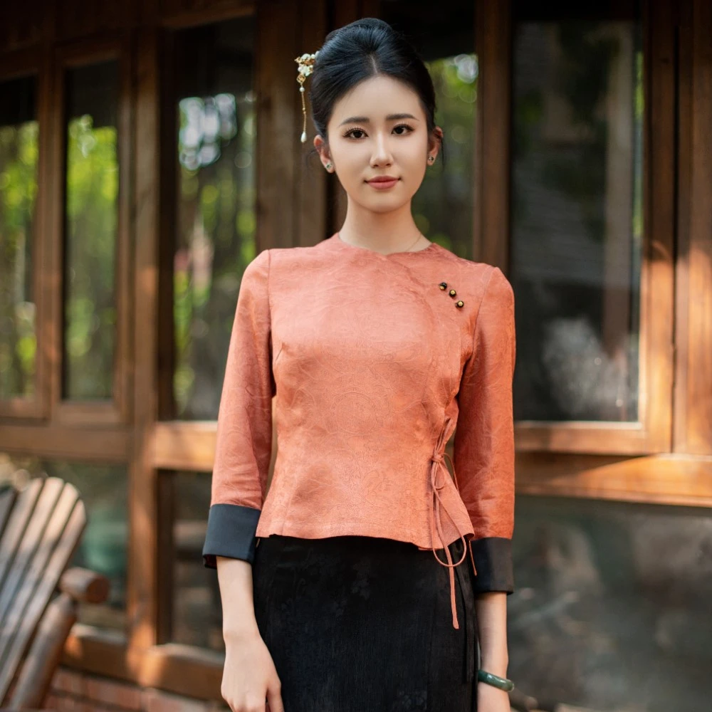 玉家人【勐秀】满分桑蚕丝傣族服装改良服饰中国风民族风