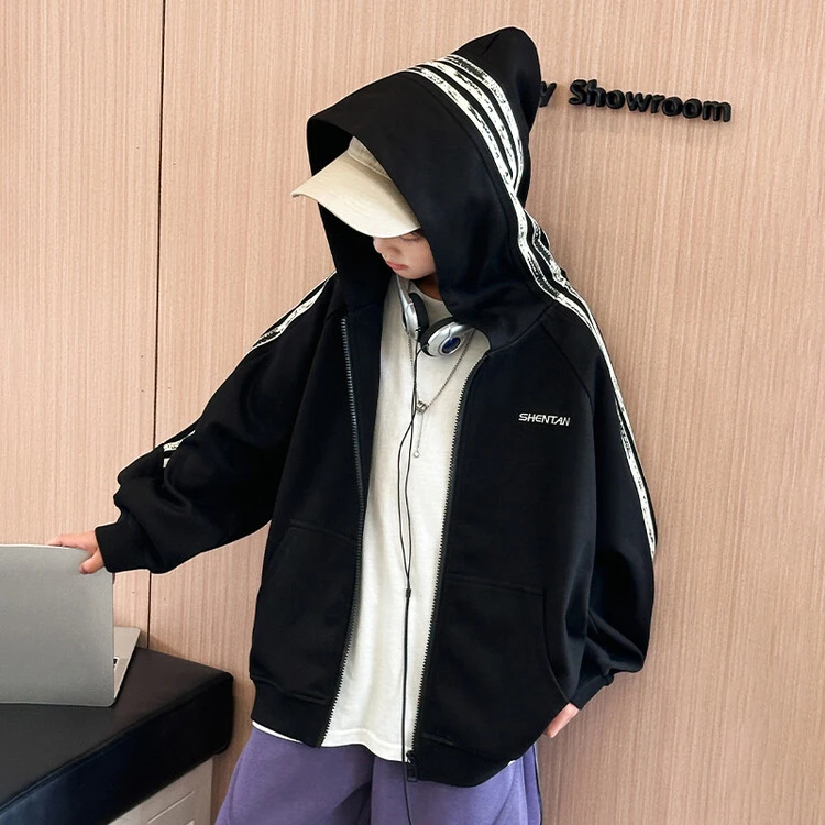 男童休闲外套春秋款2025新款洋气儿童秋季男孩大童秋装上衣运动服