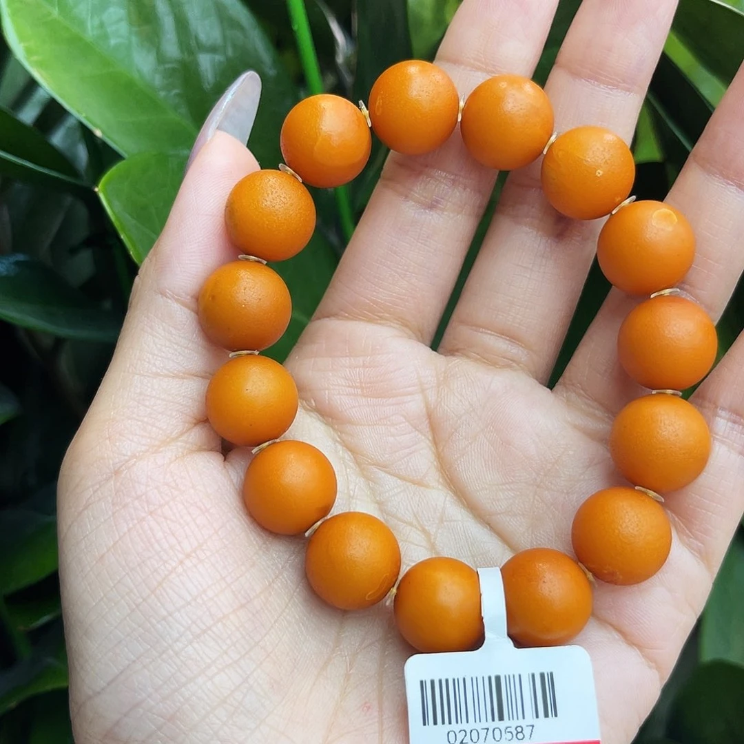 未镶嵌琥珀手链13m橘皮老蜡