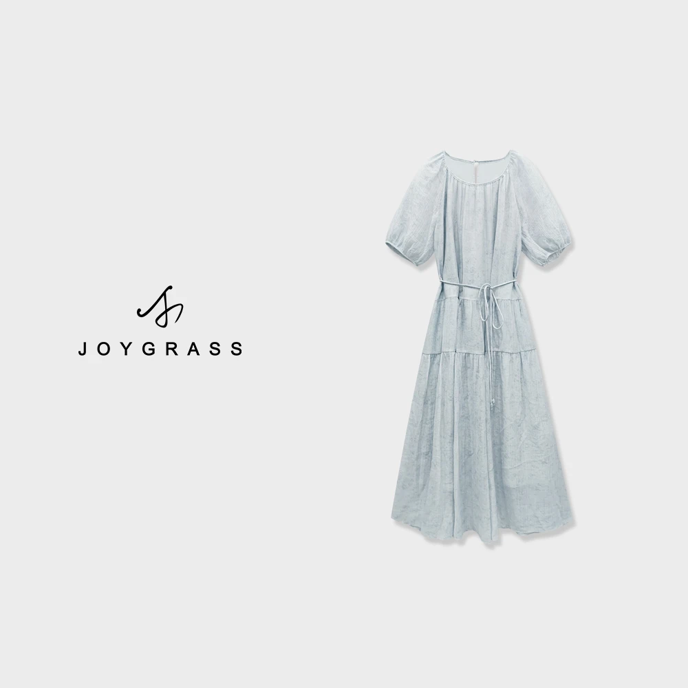 JOYGRSS【松下乘凉】减龄泡泡袖连衣裙L-05950