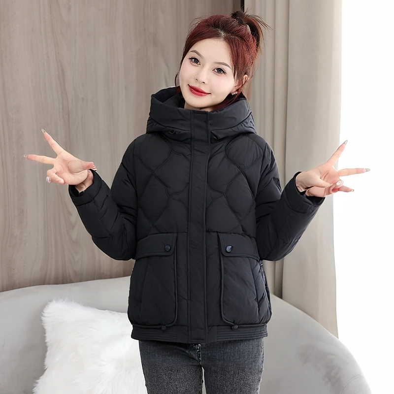 冬装新款女袄子棉服女短袄带帽加厚宽松百搭暖冬棉衣棉袄冬季外套