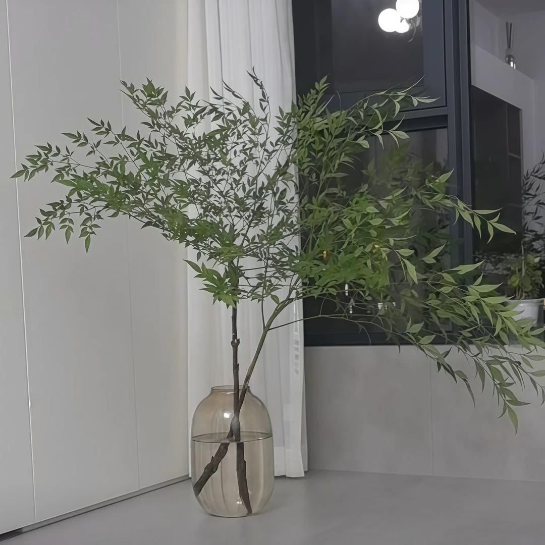 【可落地】马醉木花瓶玻璃透明龟背竹大肚南天竹吊钟专用高级感轻奢