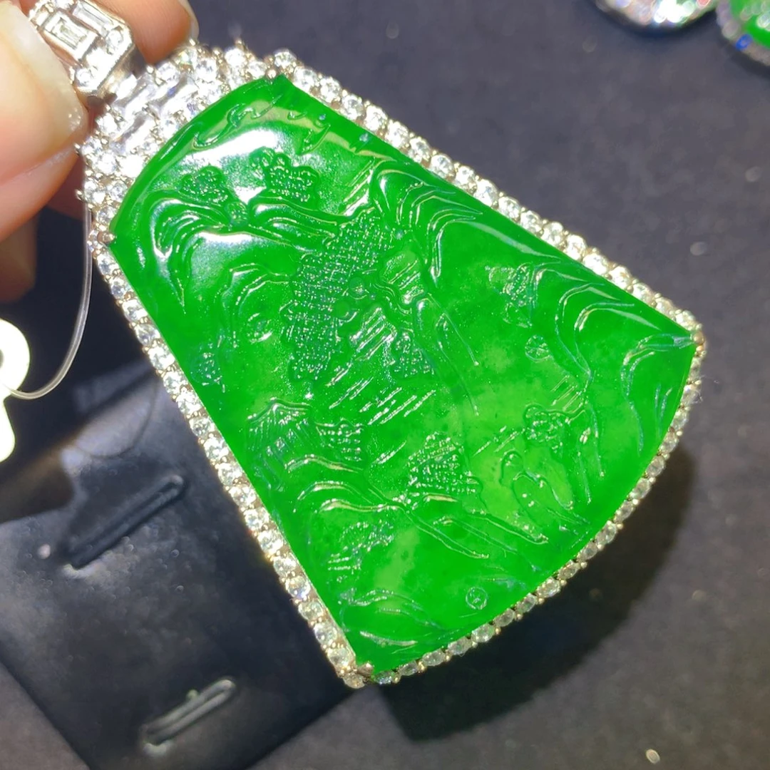 翡翠银S925镶嵌颈饰