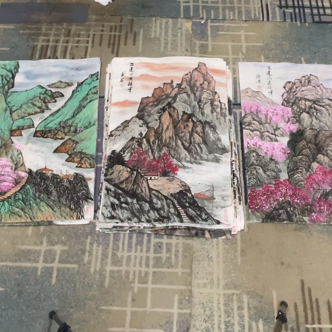 国画老*赵老师四尺三开作品11111