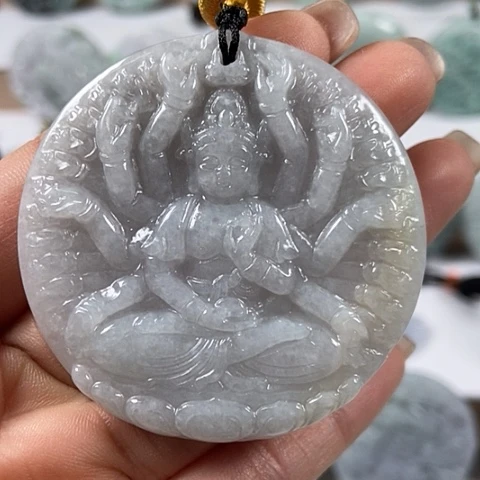 翡翠颈饰未镶嵌千手观音福利