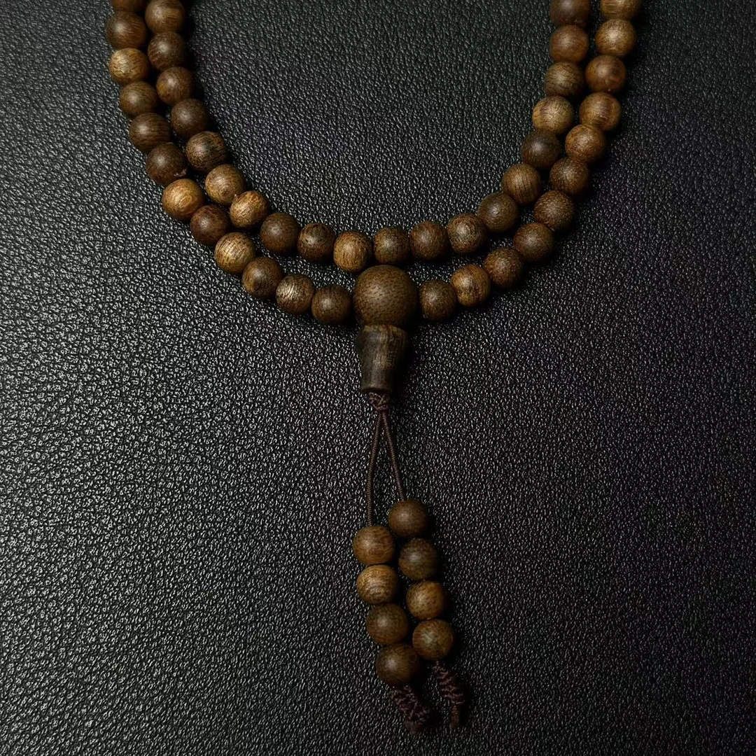 【三一】Z002沉香绿奇楠树心油0.5多圈圆珠手串-