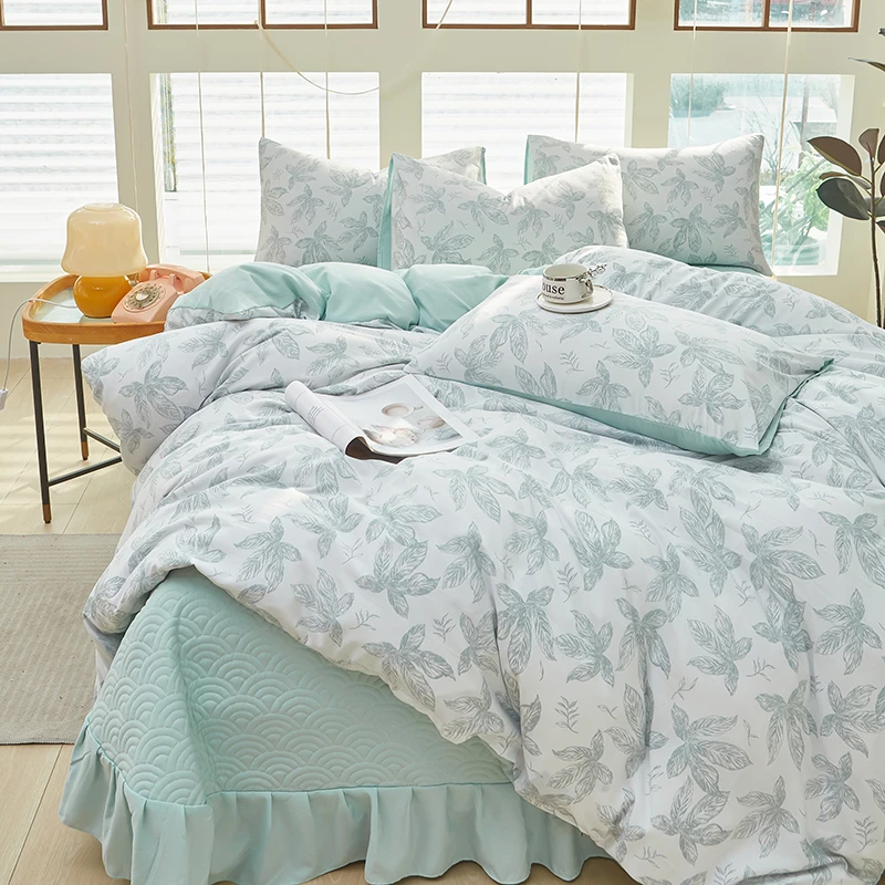 【送礼品包装】A类母婴级针织双层纱床盖四件套亲肤透气柔软床品