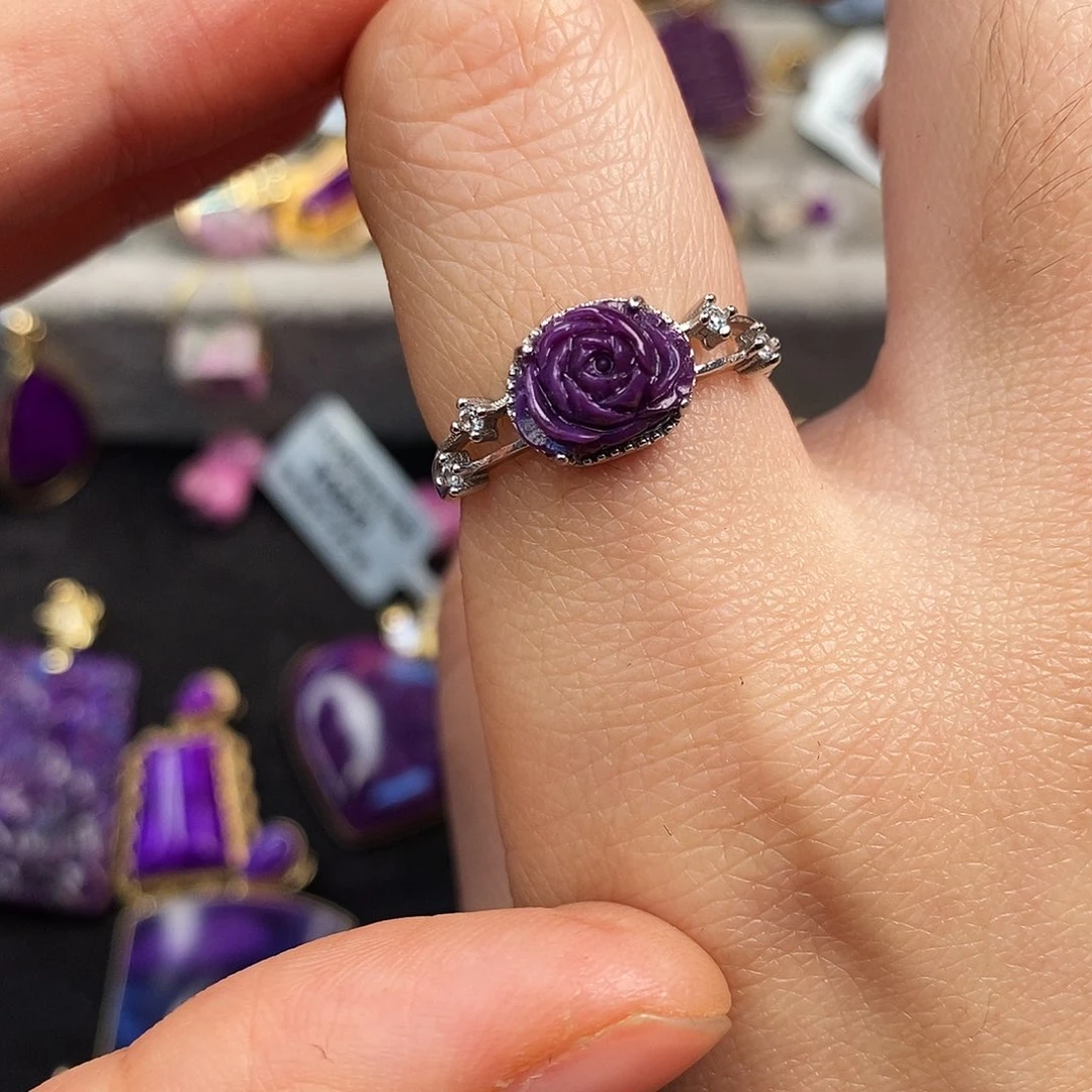 苏纪石（舒俱来）银S925镶嵌戒指