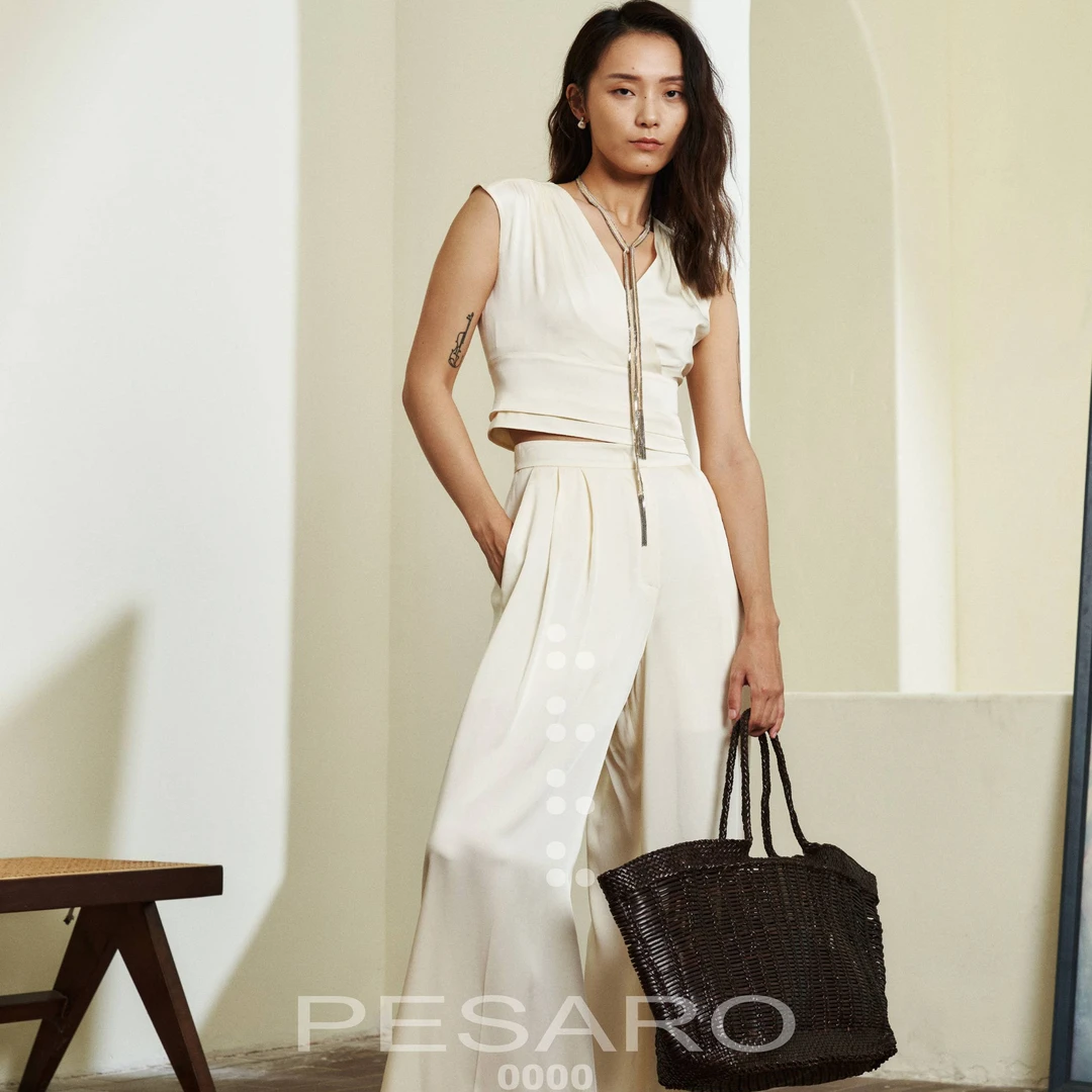 PESARO春季休闲感简约设计感直身休闲裤4109-6P14