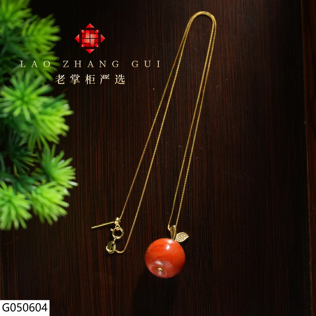 【老掌柜】南红苹果珠项链/G050604