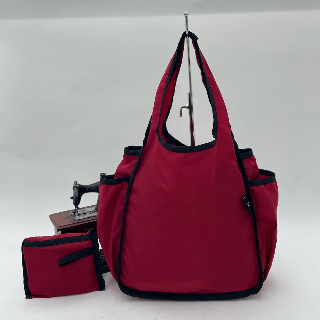 纯色超大号日本折叠环保购物袋防水尼龙买菜包收纳包手提袋