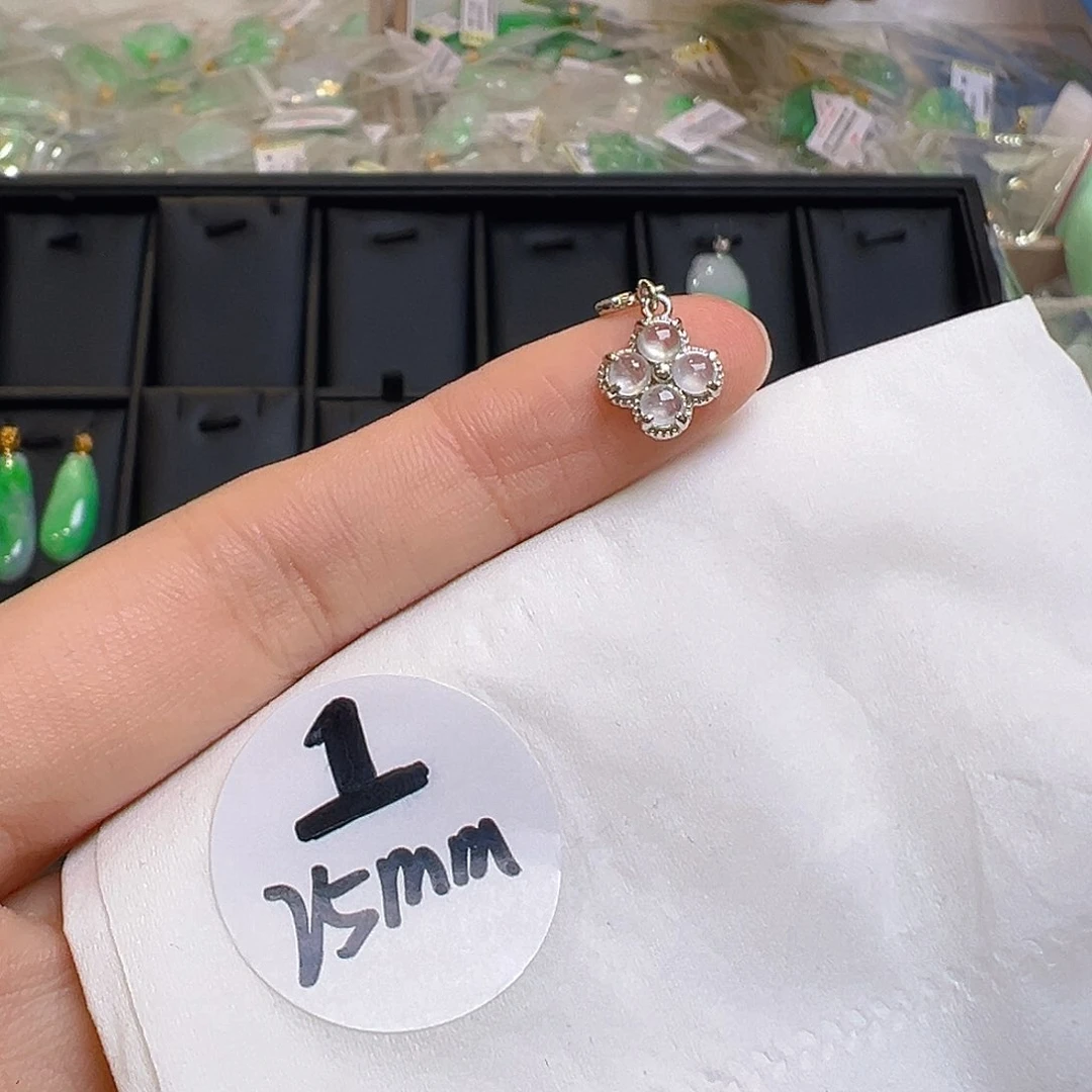 翡翠银S925镶嵌吊坠(不含链)翡翠