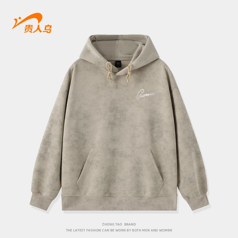 贵人鸟连帽卫衣男款爆款2025新款宽松百搭套头慵懒风男款卫衣男装