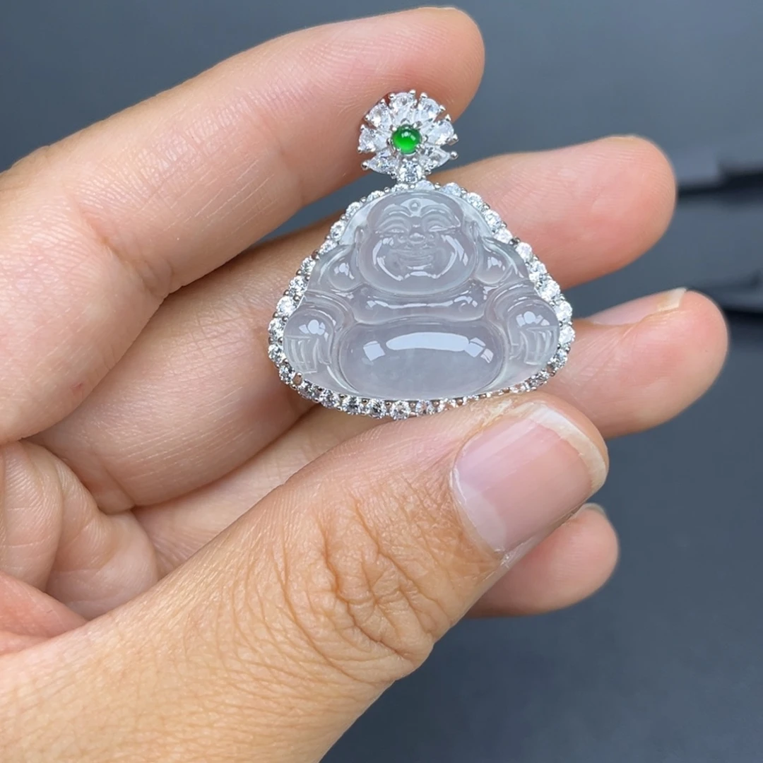 翡翠银S925镶嵌吊坠(不含链)
