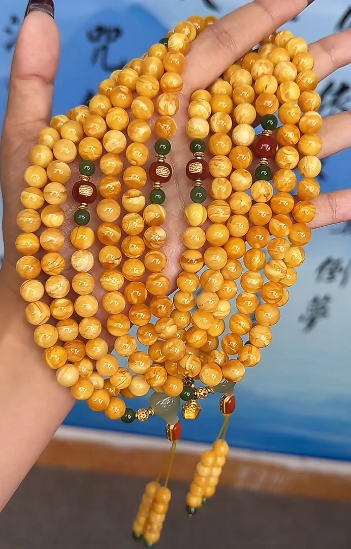 【齐福珠宝】XQ0446/8mm招牌丹麦超顶佛珠项链（多样性发其一)