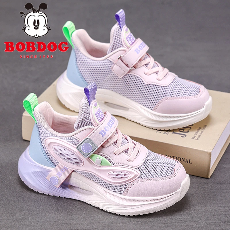 巴布豆女童鞋运动鞋春夏2025新款儿童网面透气跑步网鞋中大童夏季