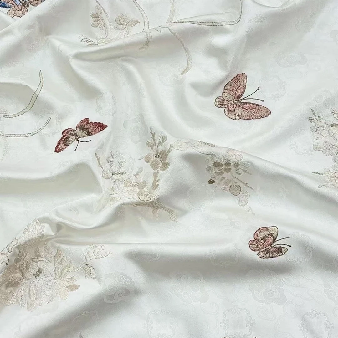 [比翼双飞]新中式国风刺绣织锦缎