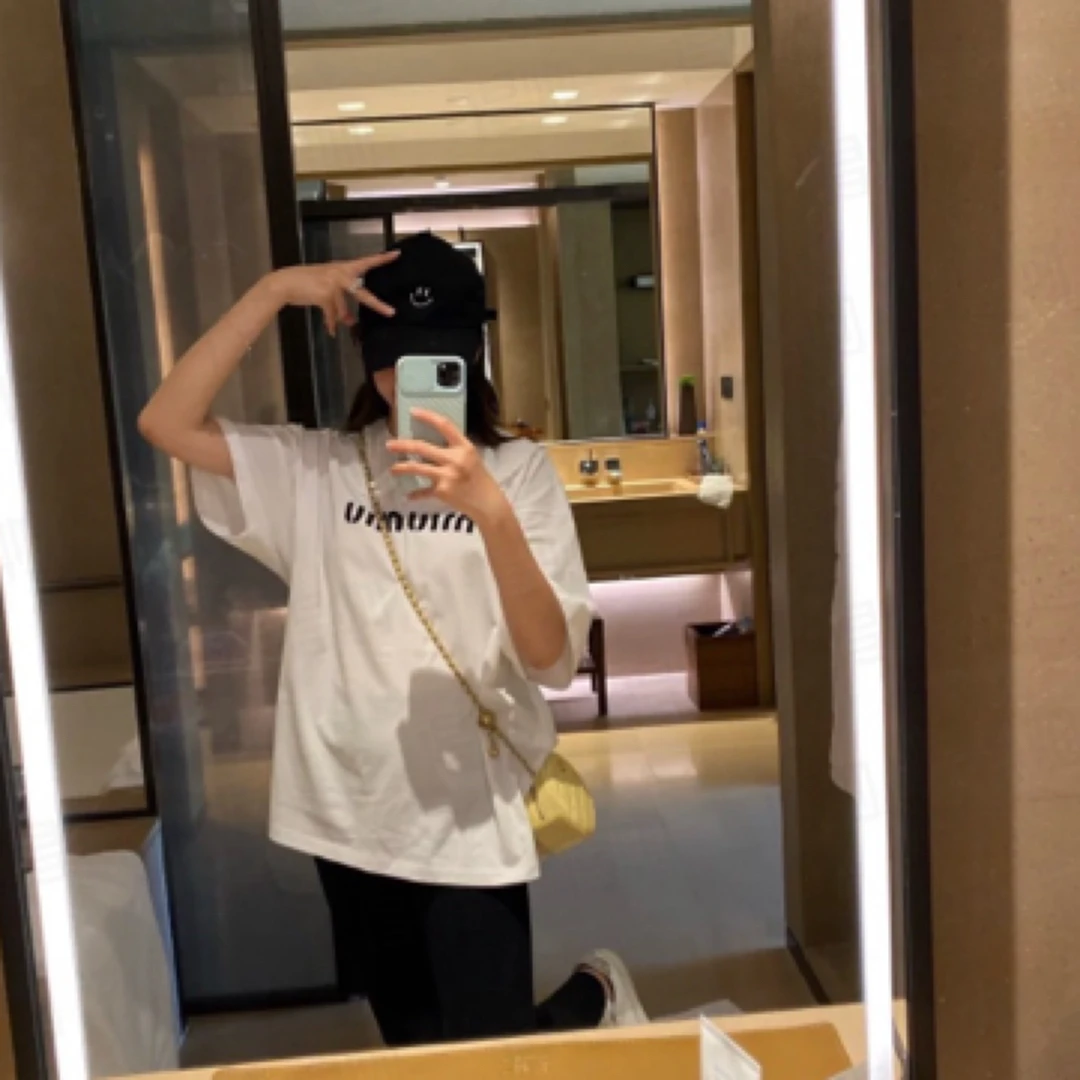 99新 MIU MIU/缪缪 徽标Logo蕾丝翻领短袖/L码/E00530/GLB