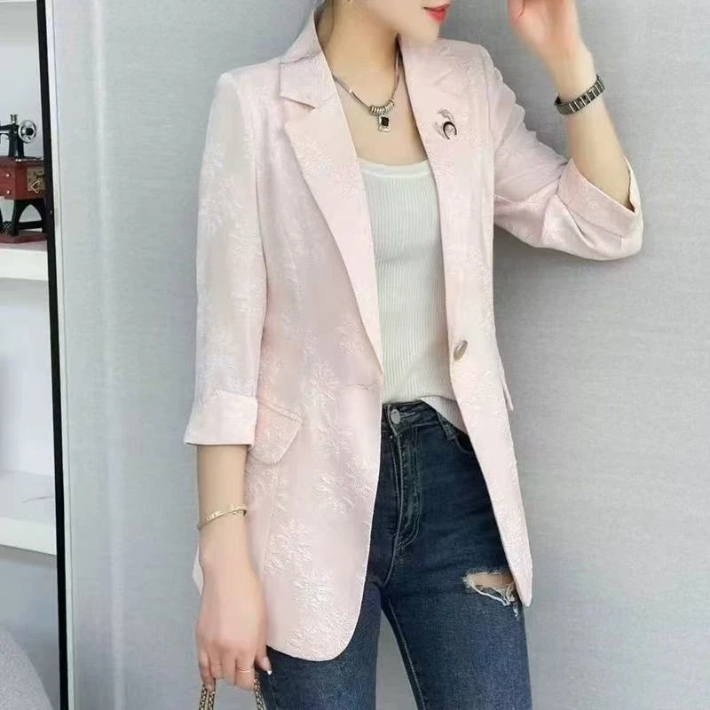 061女夏季西服粉色