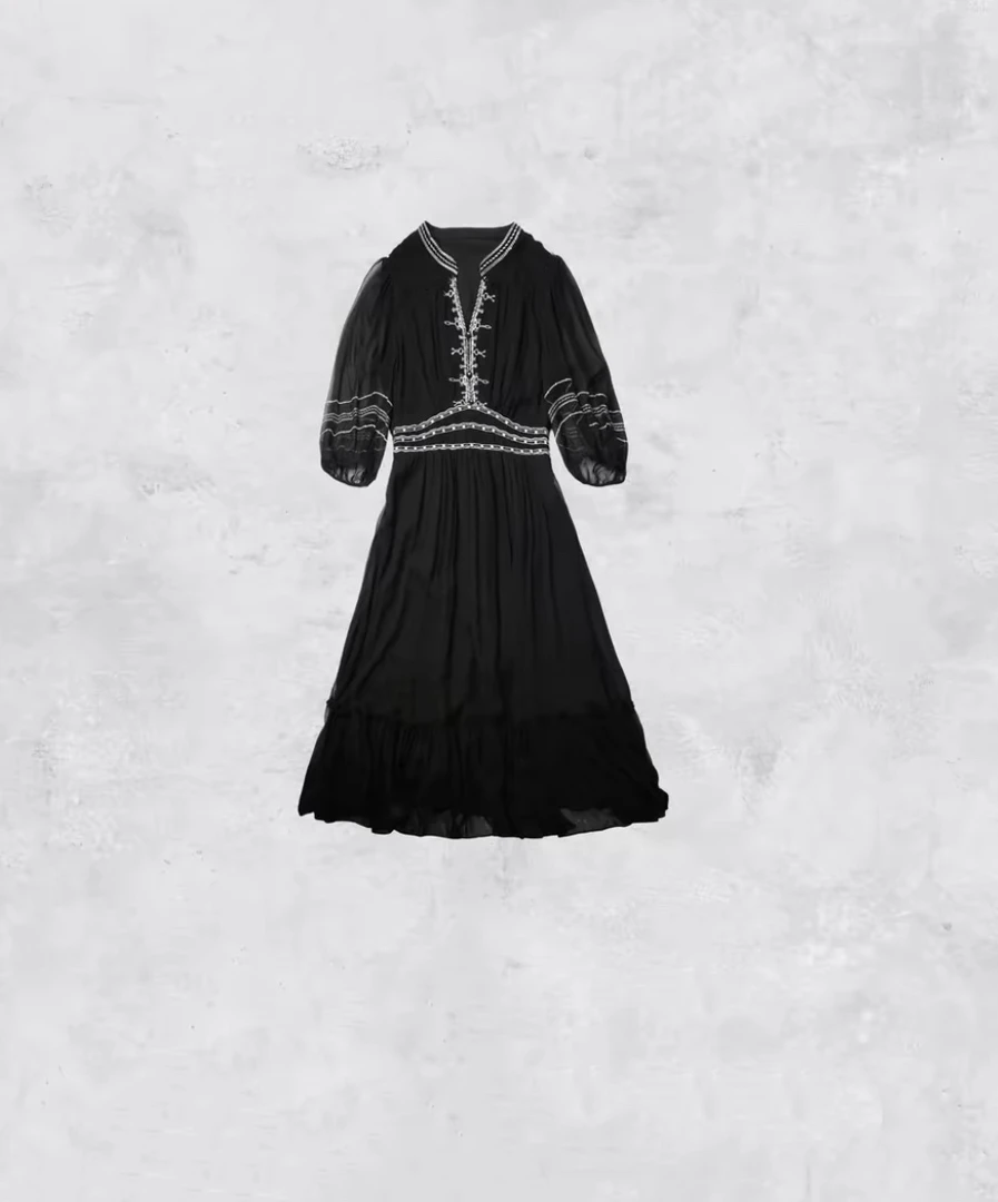 静奢高级小众设计V领连衣裙清凉舒适