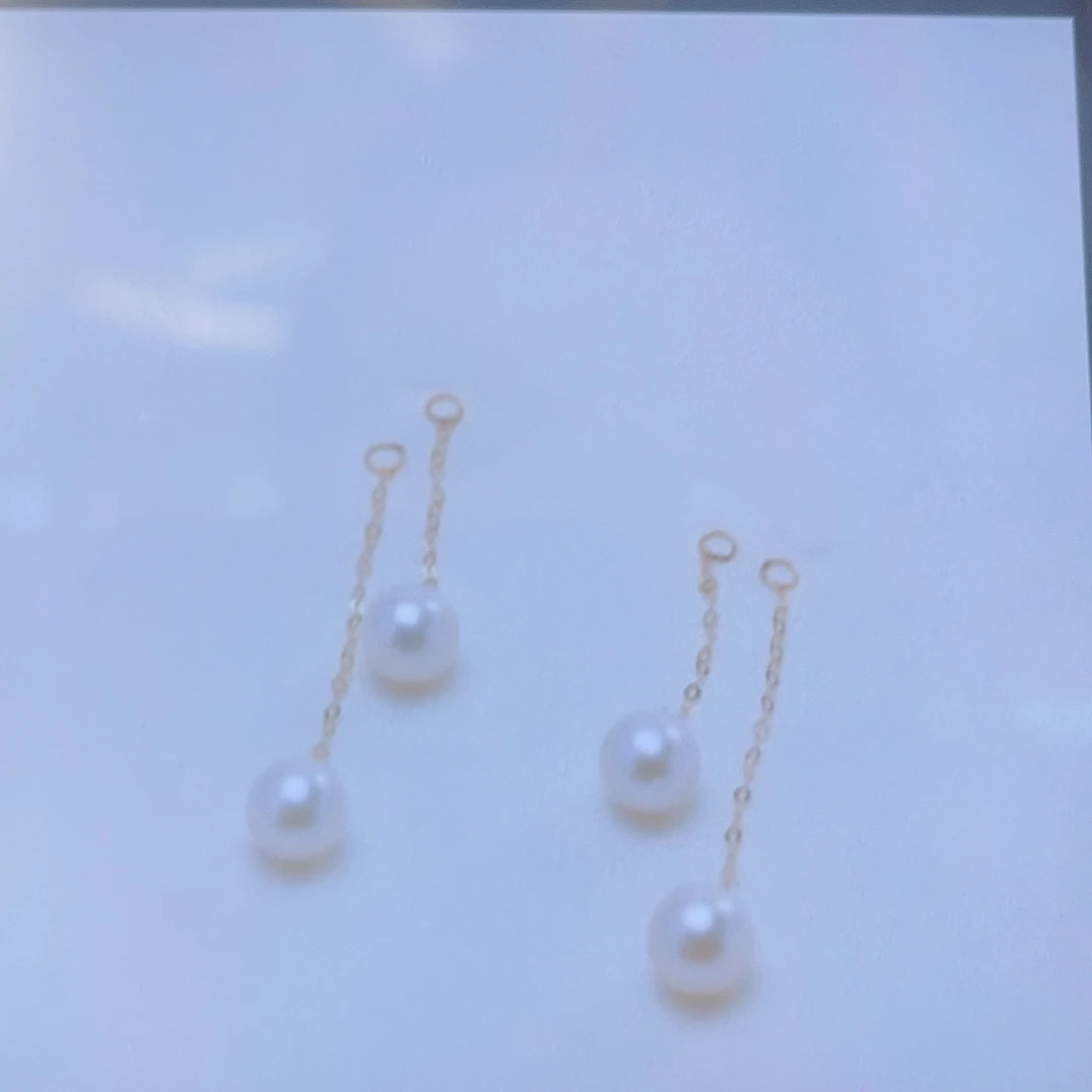 耳饰淡水珍珠18K金镶嵌