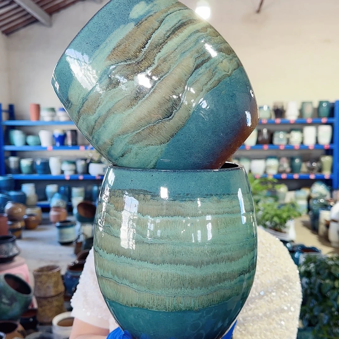 紫砂花盆高20口16