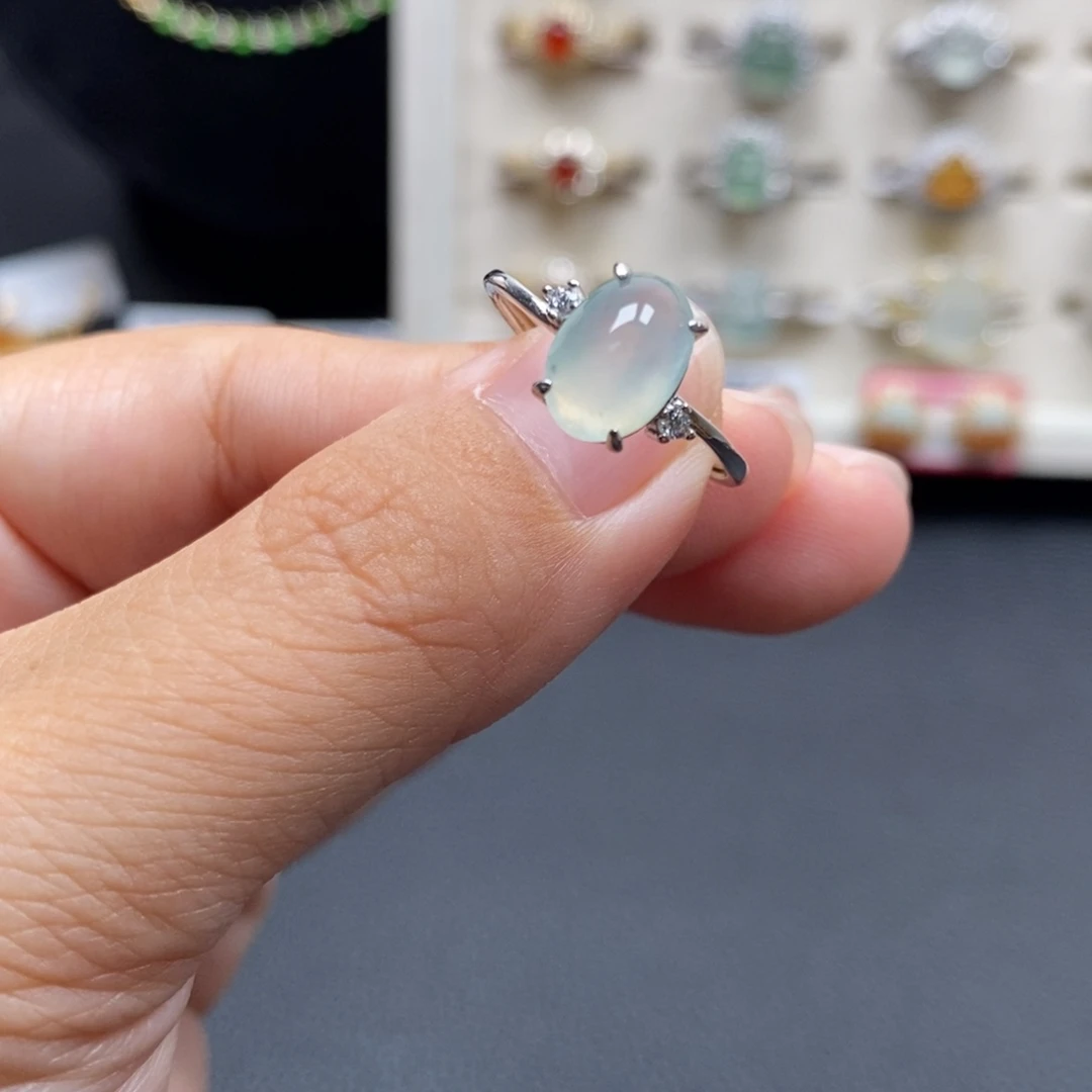 翡翠银S925镶嵌戒指