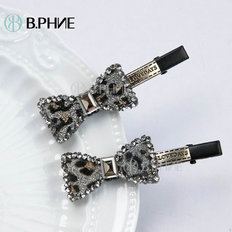 B.【贝菲新品】重工浅豹纹色时尚压夹边夹
