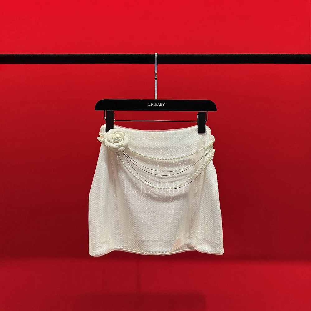 【L.K.BABY】  纯欲百搭时尚显瘦珠片气质半身裙