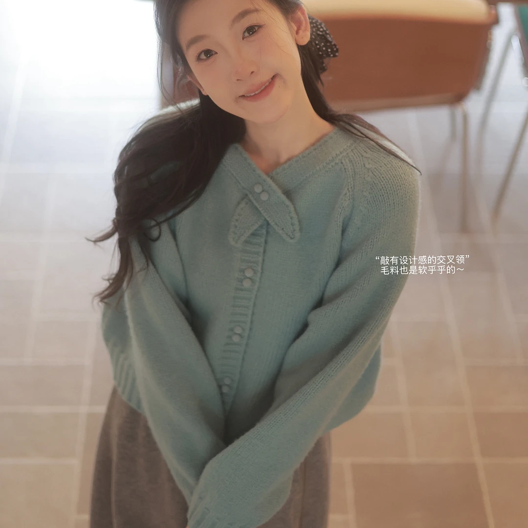 【闵笑一】木兰晚香 25早秋新款百搭显瘦上衣潮牌女装针织毛衣女