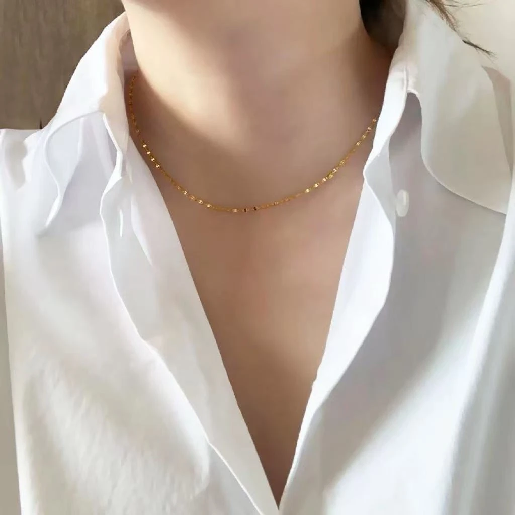 钛钢项链 【Kiss娜】钛钢2888时尚波光粼粼素链