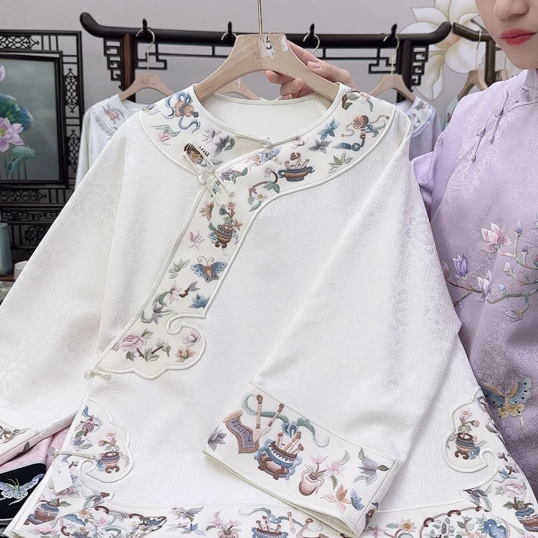 苏绣13，真丝外套胸围108