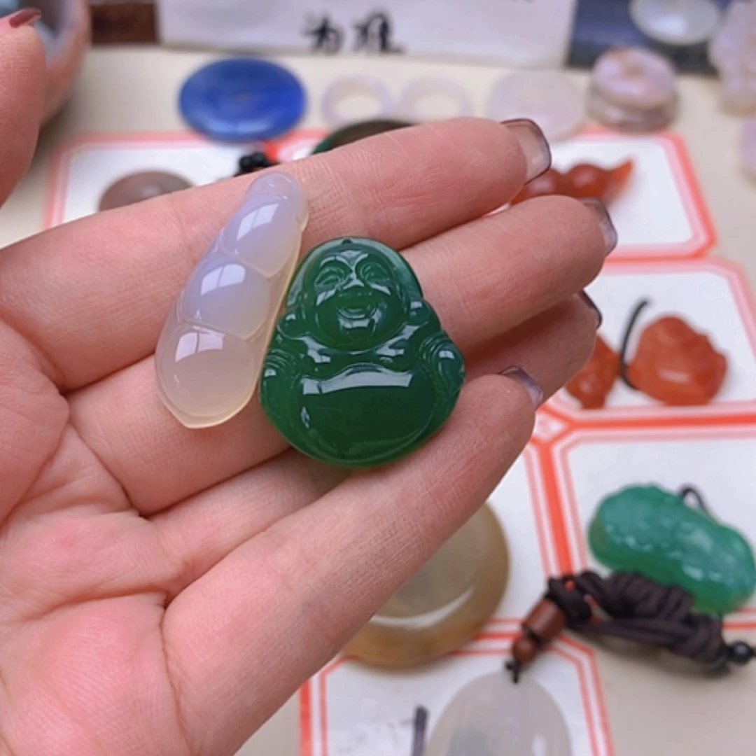 【闪购商品】玛瑙/玉髓未镶嵌珠宝半成品青*
