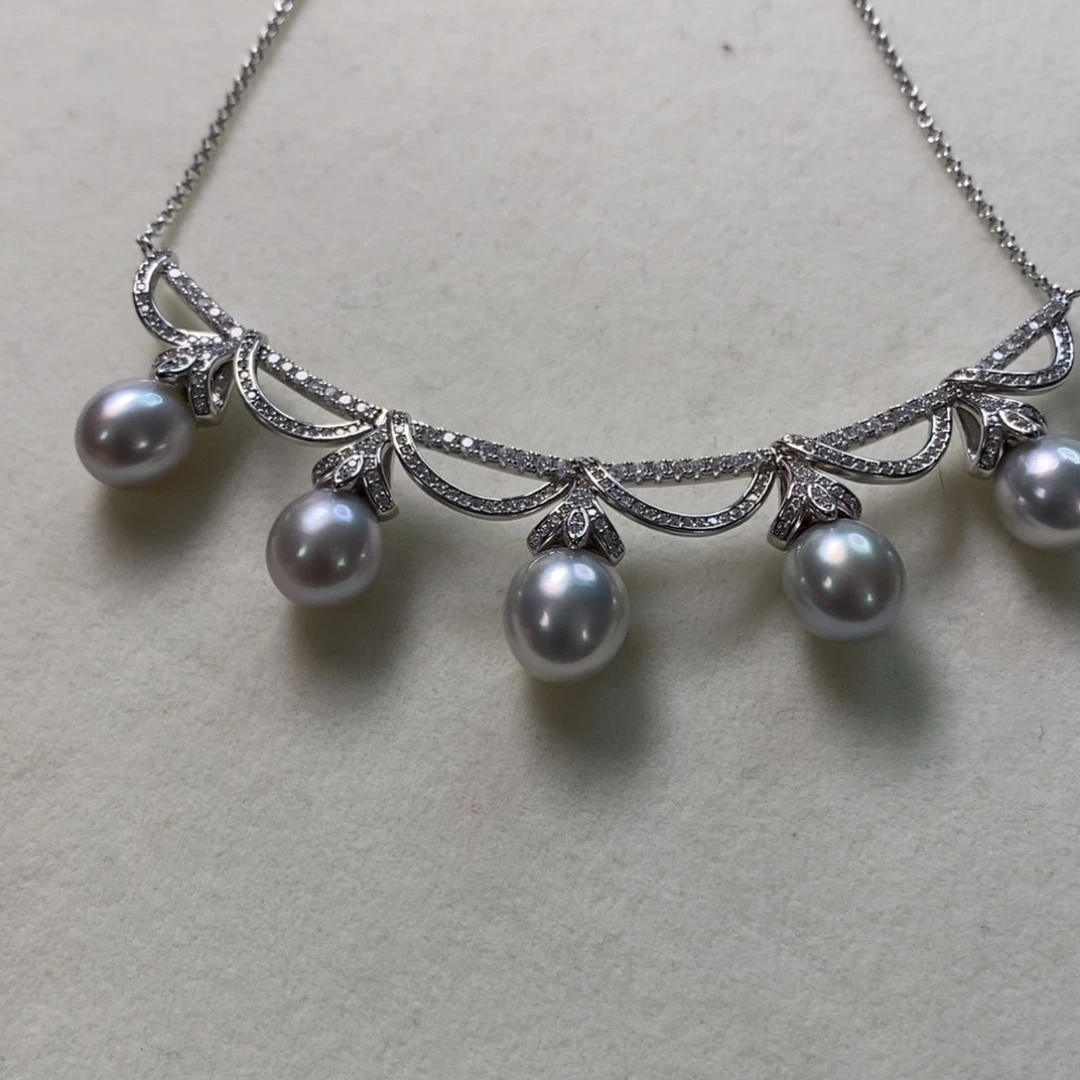 海水珍珠颈饰银S925镶嵌