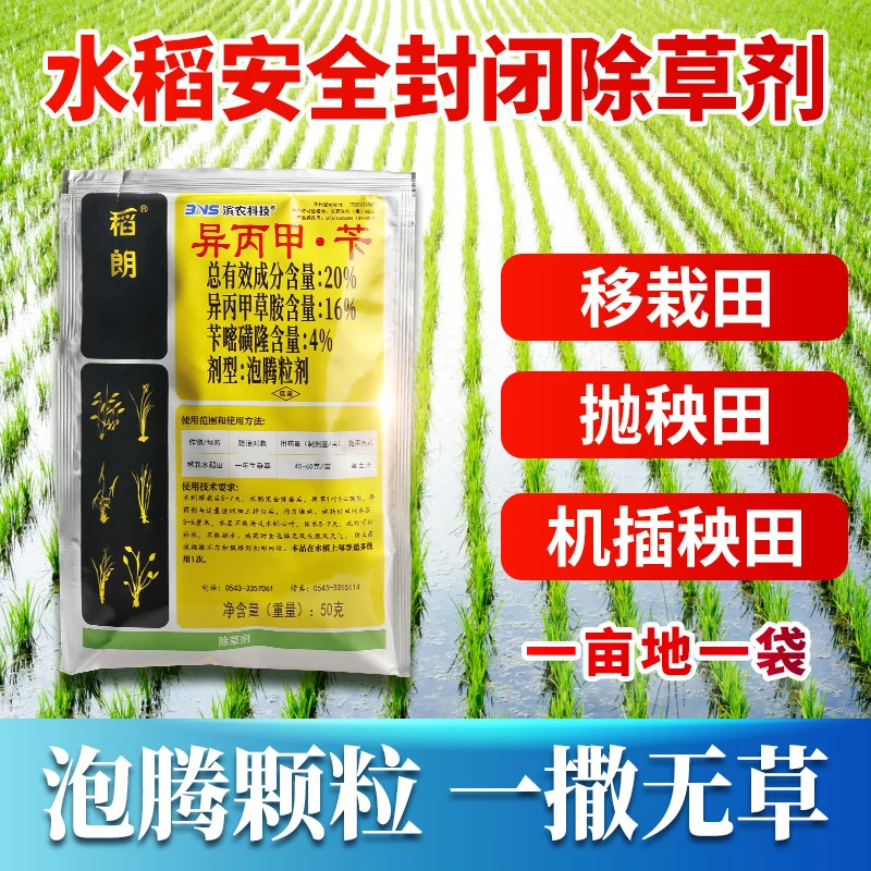 滨农稻朗异丙甲苄泡腾颗粒水稻移栽田封闭除草剂插秧免下田抛撒